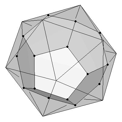 Dodecahedron as dual of an icosahedron